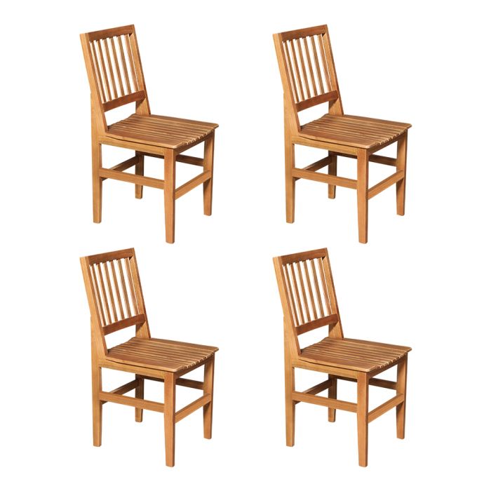 Jogo Com 4 Cadeiras De Madeira Maciça Jantar Luxo Premium - Estilo Rústico  .ART