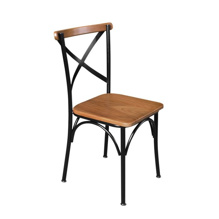 Conjunto Jantar Mesa Madeira Maciça Redonda 1m Madalena Rústica com 4 Cadeiras Paris Base Alumínio Castanho - Imagem 6