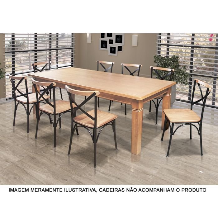 Mesa de Jantar Retangular 200x100cm Rústica Aurora Madeira Maciça - Imagem 8