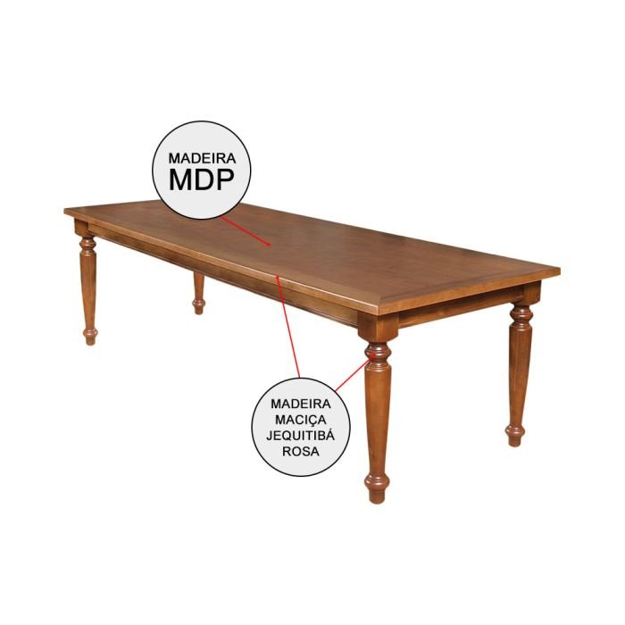 Conjunto Jantar Mesa Rústica Francisca 220x100 Madeira Maciça com 8 Cadeira Ripada Confort Castanho - Imagem 4