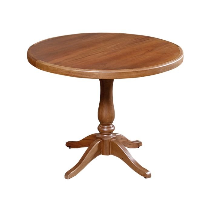 Conjunto Jantar Mesa Madeira Maciça Redonda 1m Madalena Rústica com 4 Cadeiras Paris Base Alumínio Castanho - Imagem 4