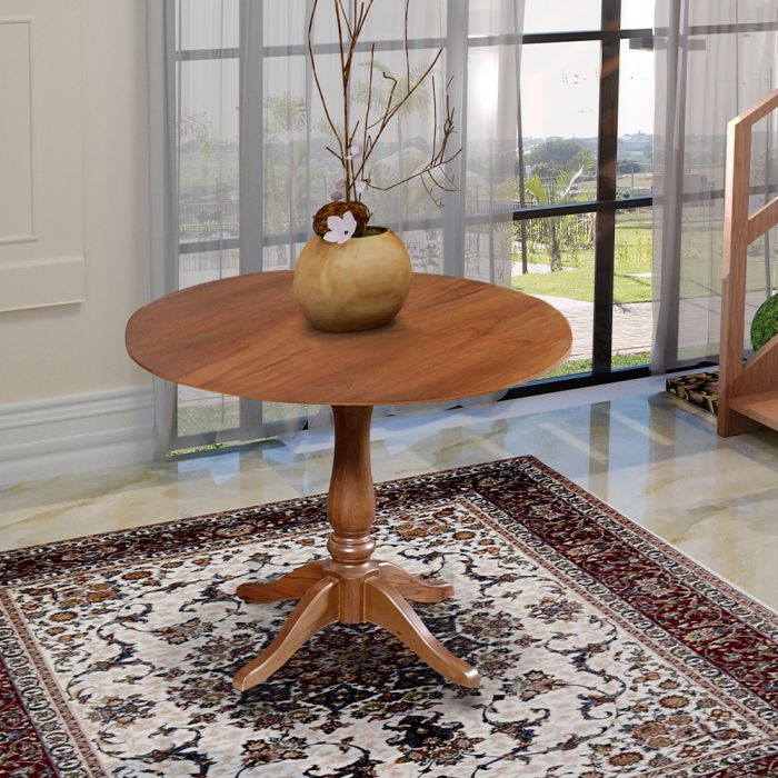 Mesa Redonda de Jantar 80x80 Rústica em Madeira Maciça Madalena - Imagem 2