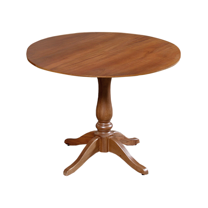 Mesa Redonda de Jantar 80x80 Rústica em Madeira Maciça Madalena