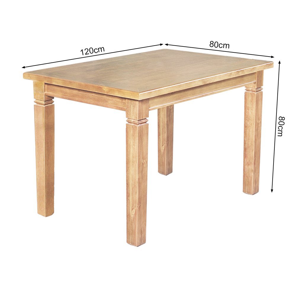 Mesa de Jantar Retangular 120x80cm Rústica Aurora Madeira Maciça - Natural - Imagem 4